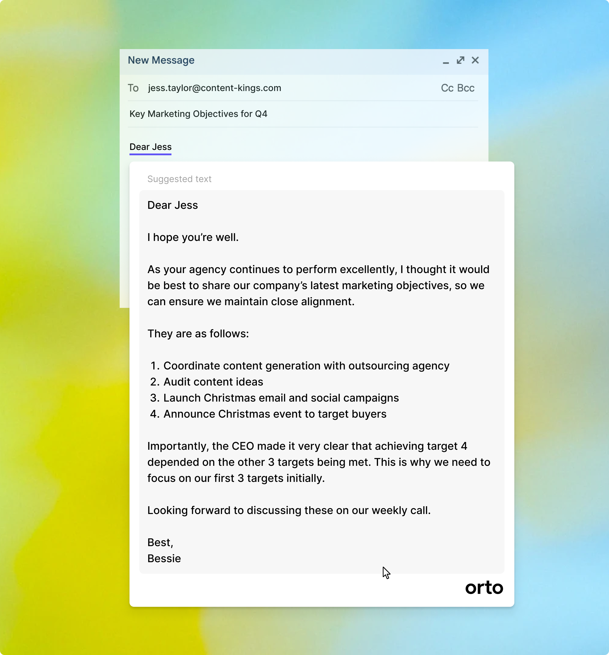 AI writing assistant interface